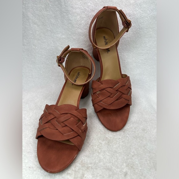 White Mountain Shoes - White mt. Brick colored ankle strap heels